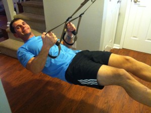 TRX fun at home.  It isn't called Fitness Anywhere for nothing.