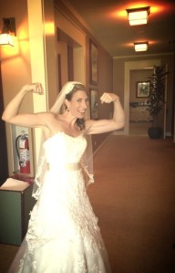 Showing off the Guns before walking down the isle.